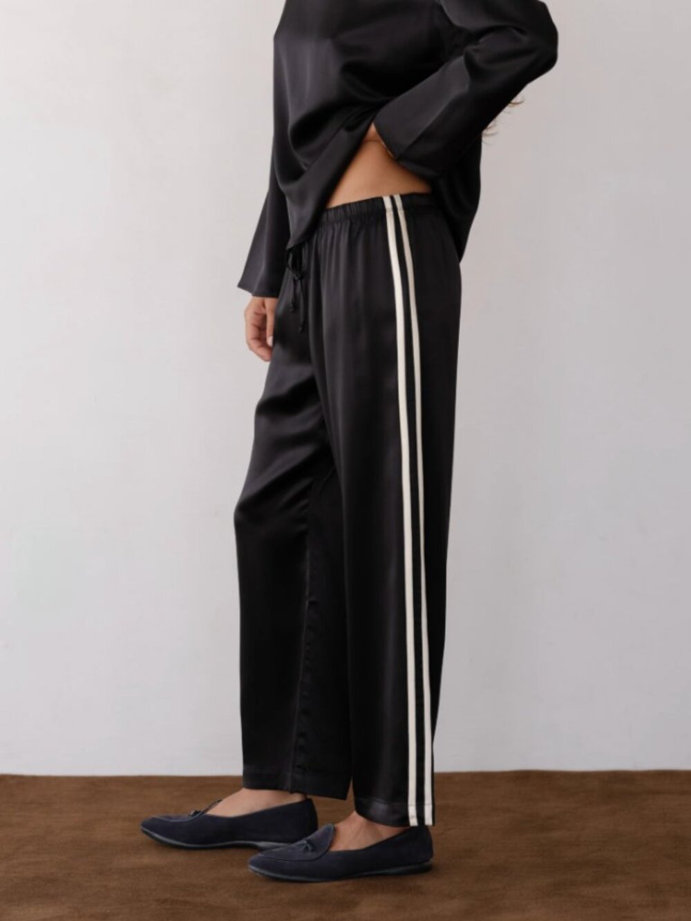 The Silk Stripe Crop Pant